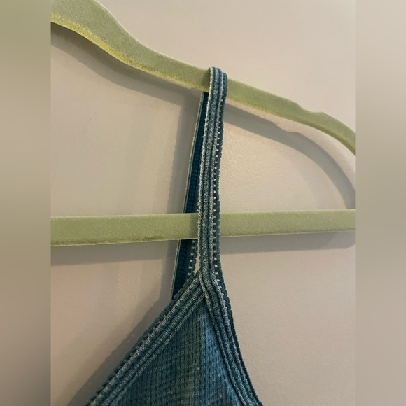 American Eagle Outfitters Teal Cropped Spaghetti Strap Tank - Picture 4 of 4